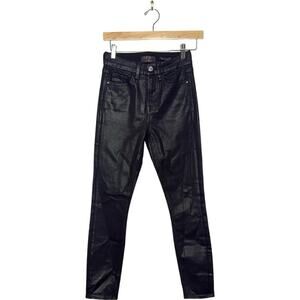Jen7 by 7 For All‎ Mankind Coated Ankle Skinny Jeans Black Size 0